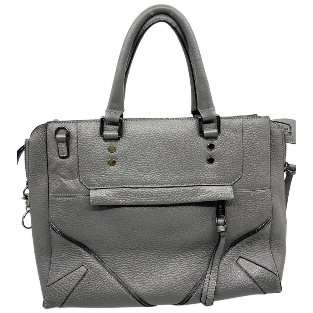 Sorial Gray Grain Leather Handbag